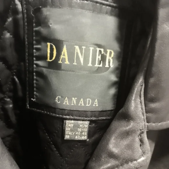 Danier Black Leather Long Coat - Picture 2 of 6